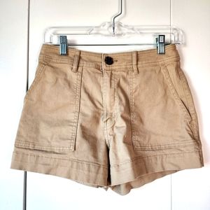 H&M Khaki High Waist Shorts Size 6